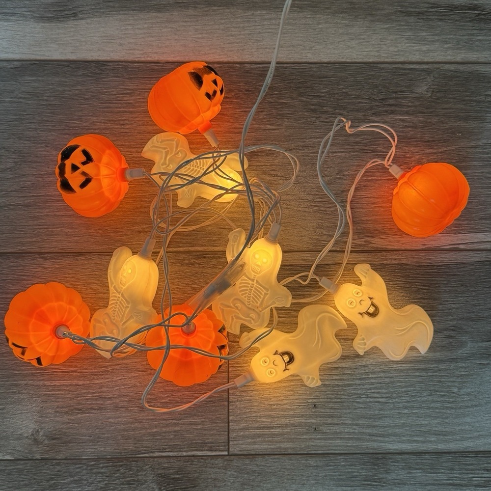 Vintage Halloween Ghost & Jack-O-Lantern String Lights‎ – Tested & Working Retro